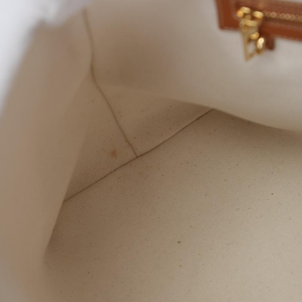 Celine Horizontalkava Tote Bag Canvas White Women 190062BNZ Used