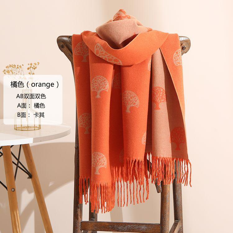 2024 Autumn And Winter New Thickened And Extended Cashmere Scarf Versatile Women'S Warm Neck Protection Scarf Double Sided Scarf Shawl