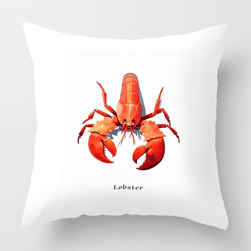 Marine Life Theme Pillow Case Home Living Room Sofa Decorative Cushion Cover 45X 5Cm 50X 50Cm Machine Washable Beach Style