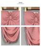 Korean Slimming Bow-Detail Ruched Bodycon Bandeau Dress for Women