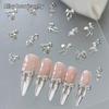 10 Pcs Glossy Silver Ribbon Nail Art Charm 3D Metal Alloy Bows Silk Ribbon Nail Decoration Diy Retro Metallic Nail Accessories