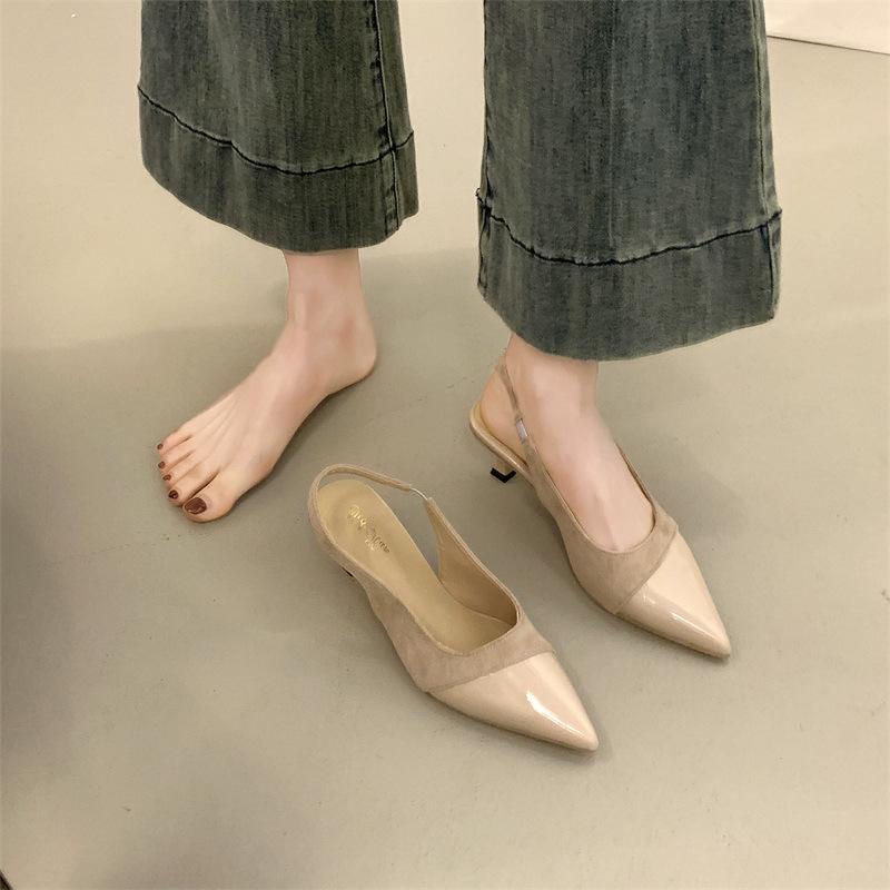Versatile Bag Head Sandals Women's Spring and Summer New Temperament Pointed Sandals Commuting Gentle Wind Flat Shoes