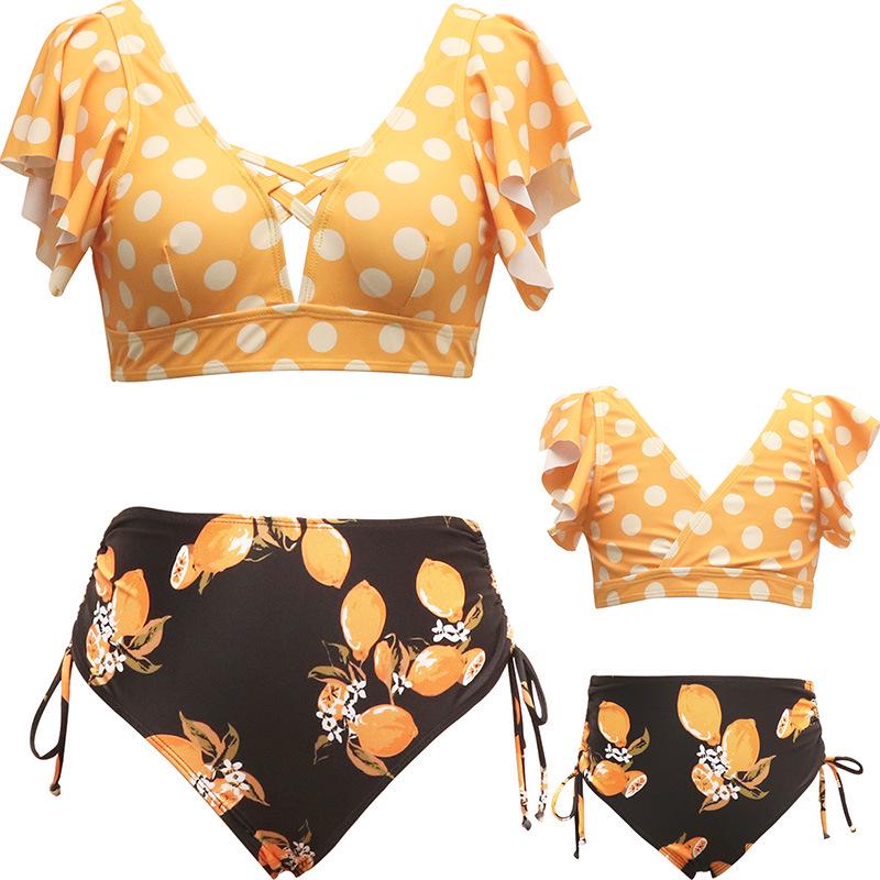 2024 Women's Split Swimsuit with Parent-Child Design - European and American Style Bikini