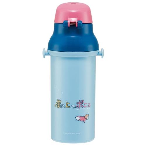 Skater Children's Water Bottle, 480ml, Direct Drinking, Plastic, One-Touch Operation, Dishwasher Safe, Made in Japan, Studio Ghibli, Ponyo on the Clif