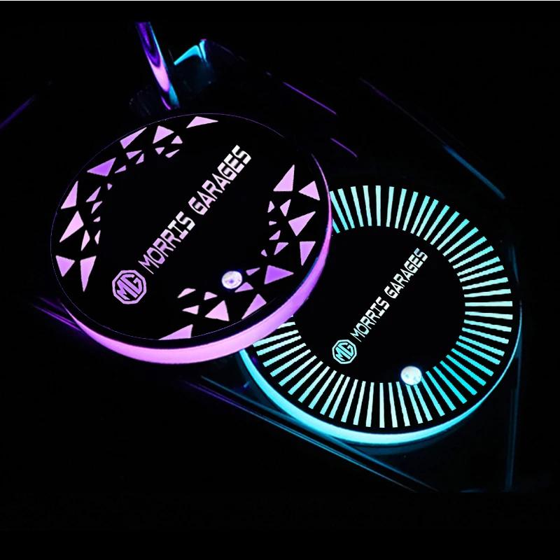Car Styling Water Cup Pad for MG HS EZS MG6 MG7 MG3 MG5 TF ZR ZS ES GS Coaster Drinks Holder 7 Colorful Led Light Accessories fxl1