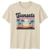 Sunsets And Palm Trees Retro Summer T-Shirt