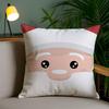 Chirismas Santa Claus Pillow Case Plush Fabric Soft Pillowcase Double Sided Print Sofa Cushion Cover Throw