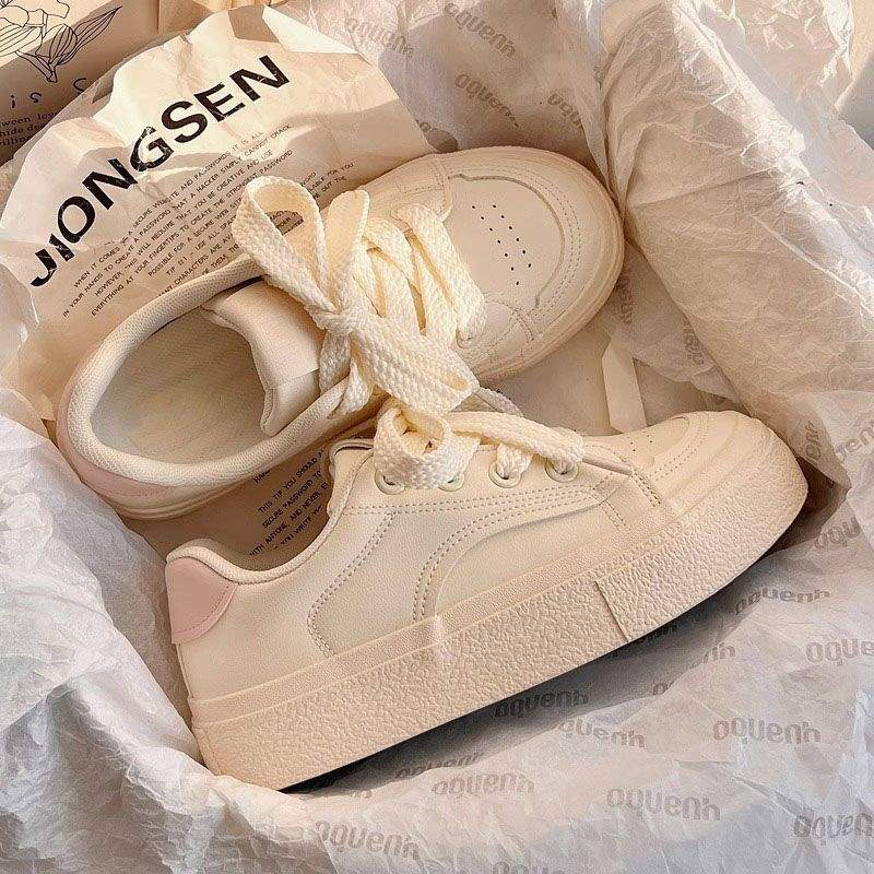 

Женская обувь Milk fufu 2025 весна новая обувь на толстой подошве спортивная и повседневная универсальные маленькие белые туфли 40 розовый