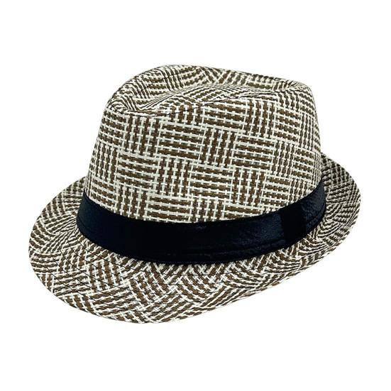 Retro British Style Jazz Hat, Woven Short-Brimmed Straw Hat, Sun Protection Hat for Spring Summer Outdoor Activities