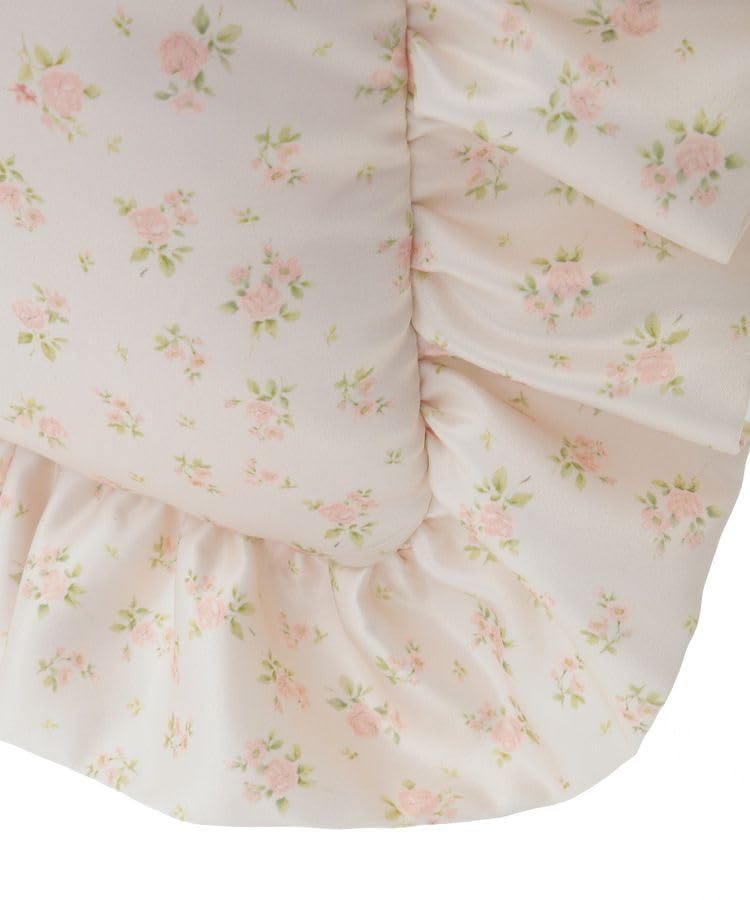 Bolsa Tote com Babados Estampa de Rosa Maison de Fleur, Bege Claro, Tamanho Único, 08000644800