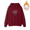 Women's Black Oversized Retro Hoodie - Fleece-Lined, Plus Size, Korean Style for Autumn/Winter