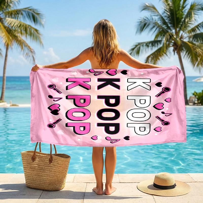 Kpop Fashion Beach Towel: Ideal for Summer Adventures Soft, absorbent and quick drying suitable for swimming and bathing