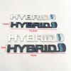 3D Metal HYBRID Logo Side Fender Rear Trunk Emblem Badge Car Sticker Decals For Toyota Prius Camry Crown Auris Rav4s TRD