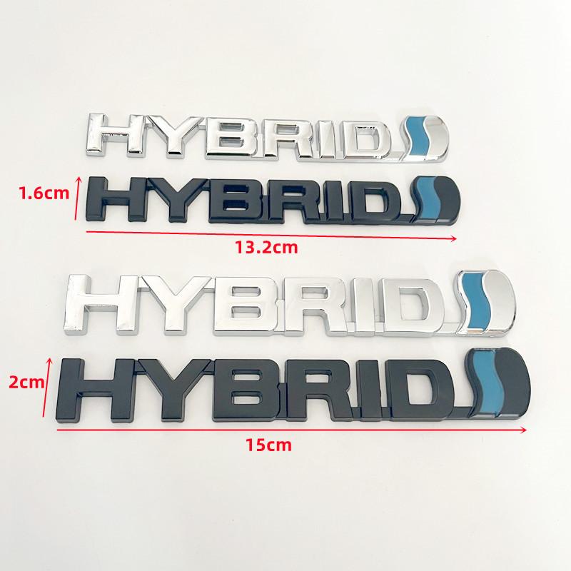 3D Metal HYBRID Logo Side Fender Rear Trunk Emblem Badge Car Sticker Decals For Toyota Prius Camry Crown Auris Rav4s TRD