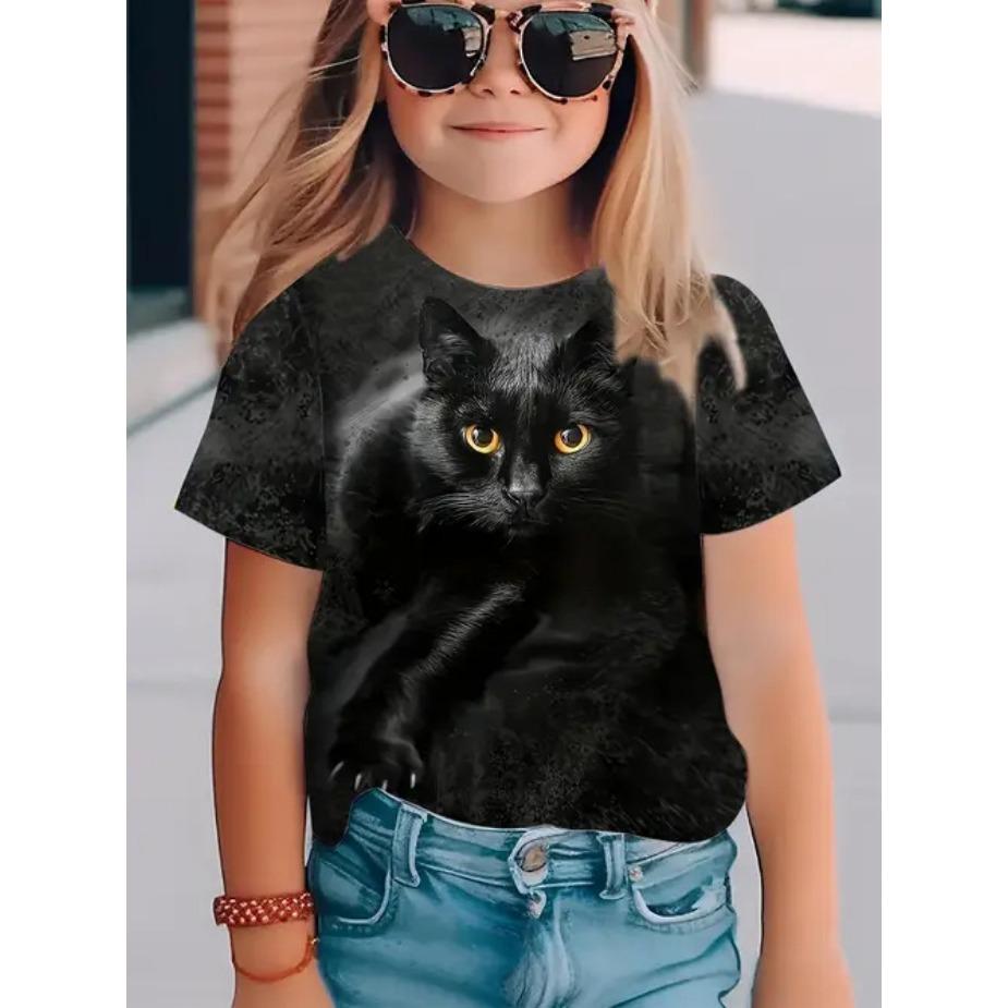 Kids T-shirt Fashionable and High Quality Love Owl Animal Pattern Children's Women's Short Sleeved T-shirts
