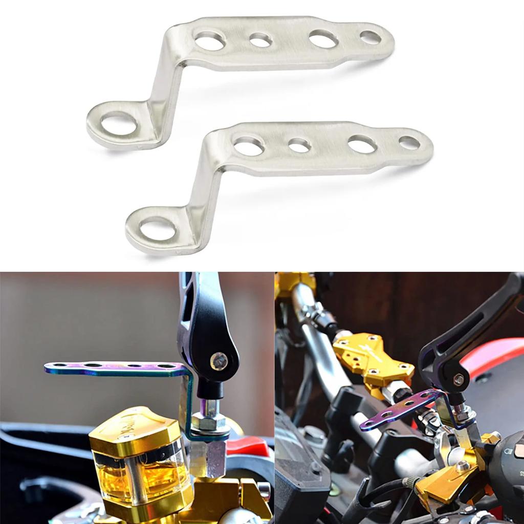 1-3PC Motorcycle LED Headlight Bracket Rearview Mirror Lamp Spotlight Extension Holder Clamp Motorbike Scooter Accessories