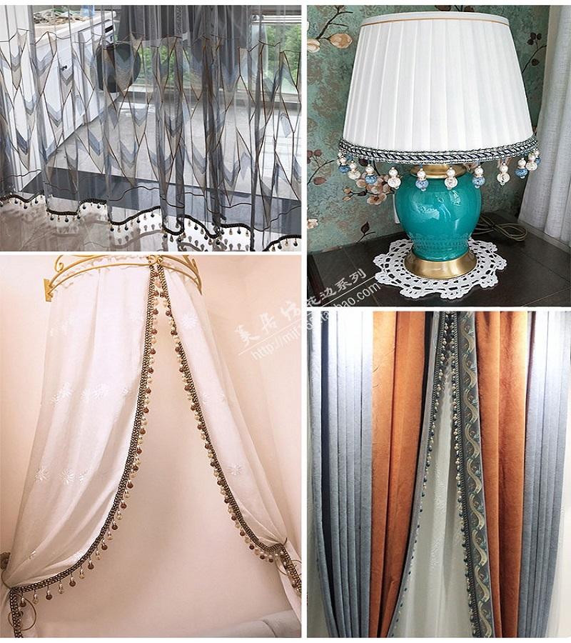 2 Meter Curtain Sewing Tassel Fringe Curtain Tassel Crystal Ribbon Upholstery Decorative Diy Making Household Craft Sew Supplies