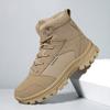 Winter Warm Military Boots Men's Outdoor High-top Sneakers Hiking Shoes Cold-proof Snow Boots Large Size Velvet Men's Shoes