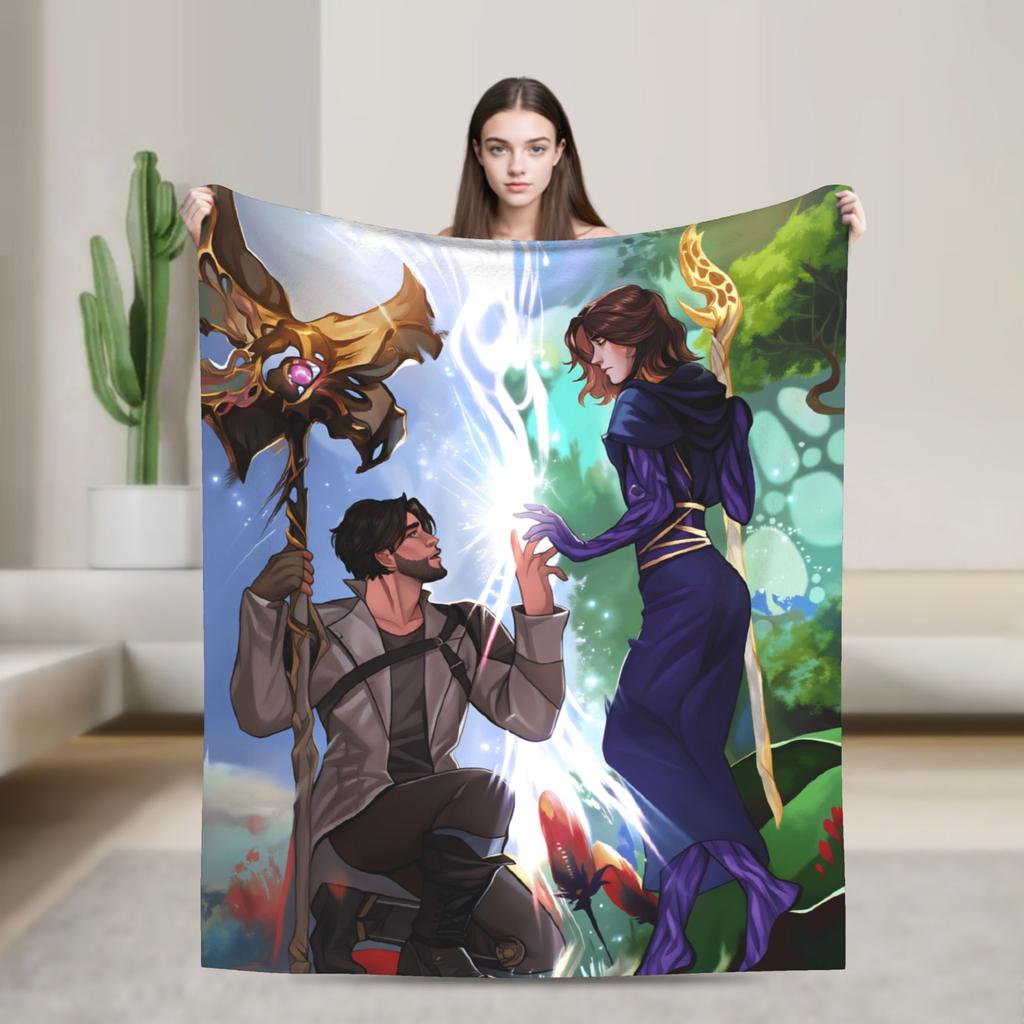 Arcane Flanelldecke Viktor Spiel Anime Jinx Jayce Jesus Sevika Weiche Warme Überwurfdecke für Schlafzimmer Bettdecke Sofabettbezug