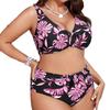 2024 Plus Size Women's European & American Print Beach Swimsuit - Chubby Girl Hot Spring Bikini