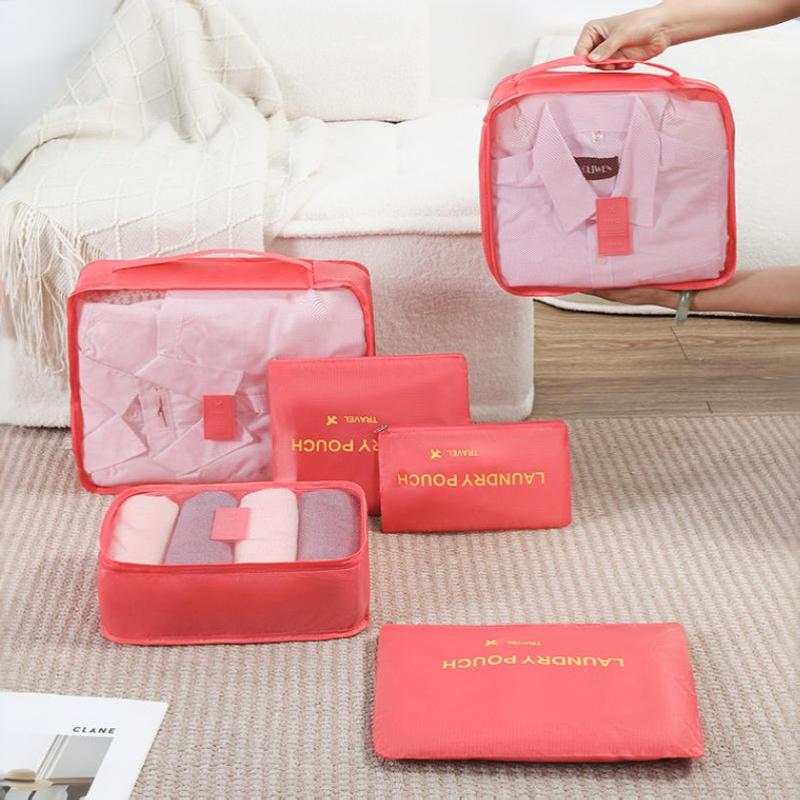 6Pcs Clothes Luggage Travel Blanket Shoes Organizers Bag Suitcase Pouch Packing Cubes Travel Bag Organizer