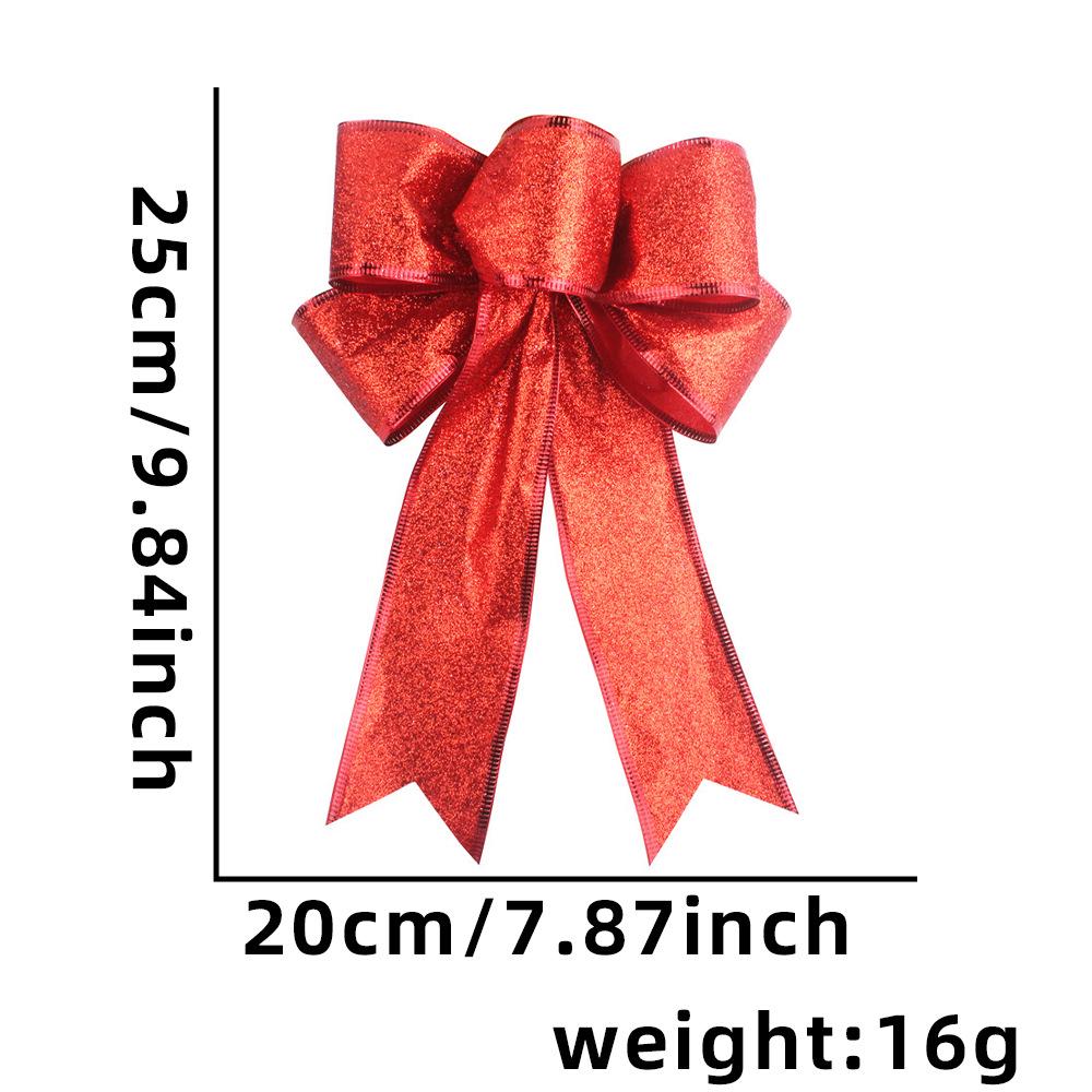 Gold Glitter Christmas Tree Bow Ornament - 25CM 