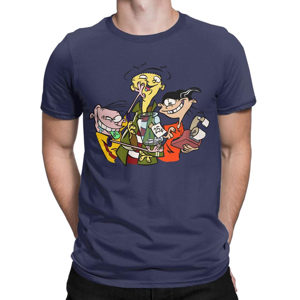 Leisure Ededd N Eddy Cartoon Retro Funny Tower Tshirt For Unisex Round Neck Cotton T Shirts Short Sleeve Tee Shirt Summer Tops