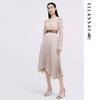 ELLASSAY Women's High-Waist Irregular Pleated Midi Skirt