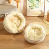 Cat Bed Basket Cotton Rope Pet Bed with Cat Ear Design Handwoven Sleeping Basket for Cats Puppies Rabbits Small Pets