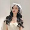 French Elegant Retro Mesh Black Bell-Shaped Basin Hat Women'S Summer Sunshade Sunscreen Beach White Fisherman Top Hat Straw Hat