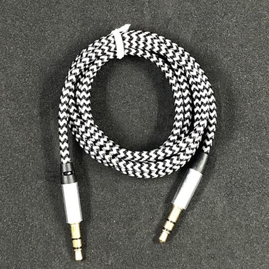 1m Braided 3.5mm AUX Male to Male Stereo Audio Adapter Cable for PC DVD Speaker