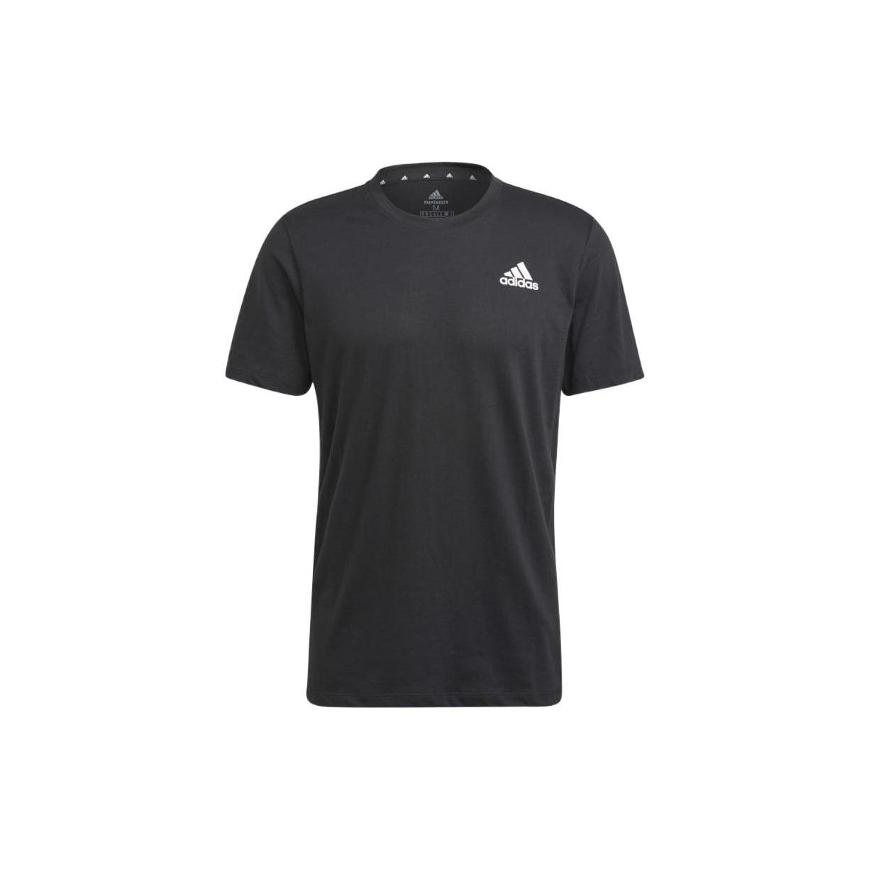 adidas Solid Color Logo Round Neck Pullover Short Sleeve Black Men s GR0514 M