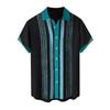 Hawaiisk skjorte for menn, vintage button down bowlingskjorter for menn Kortermet sommerstrandskjorte