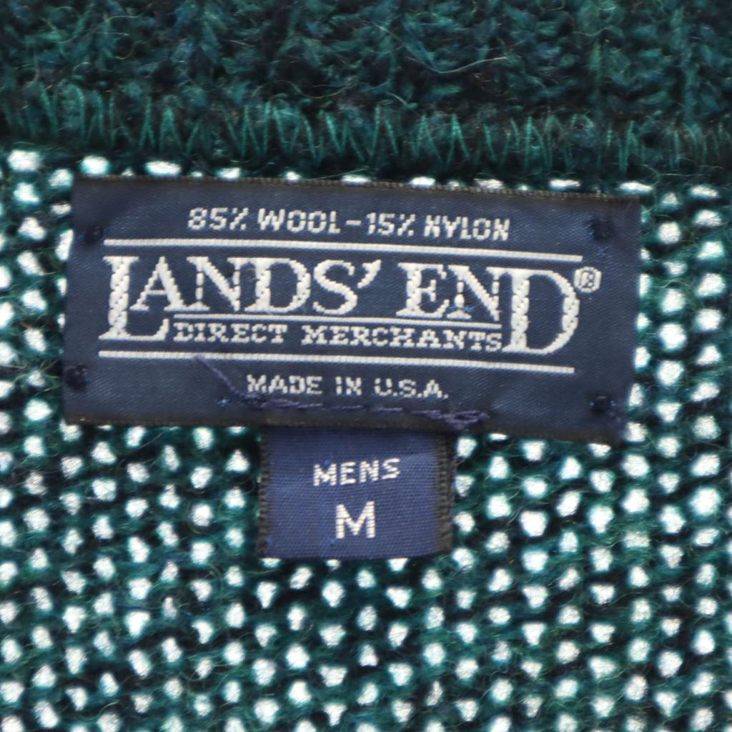 LANDS' END 90s Made In USA Old Long Sleeve Melange Sweater M Knit Men's Used