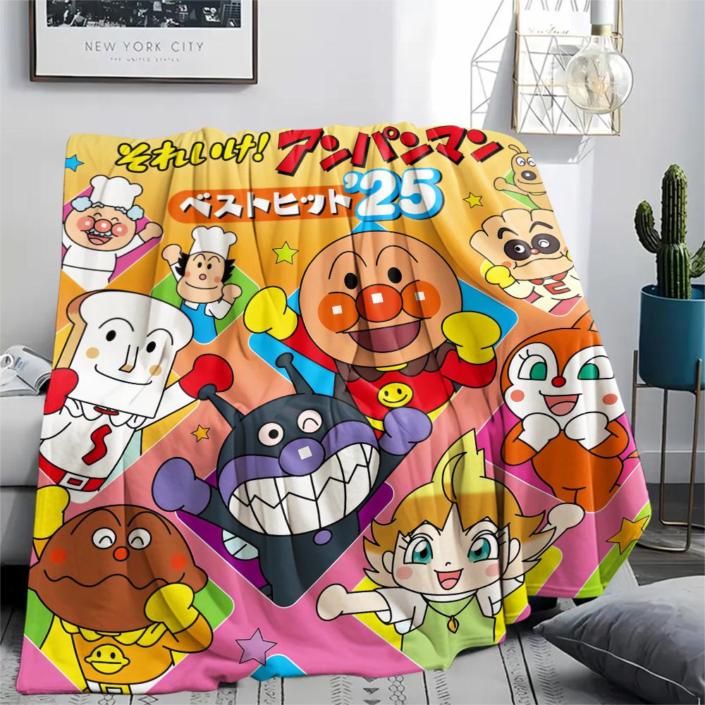 

Anpanman Playful pattern Flannel Blanket, High quality Comfortable for All Seasons, Home Decor, Warmth and Comfort, Perfect for Gifts. 80cm x 120cm