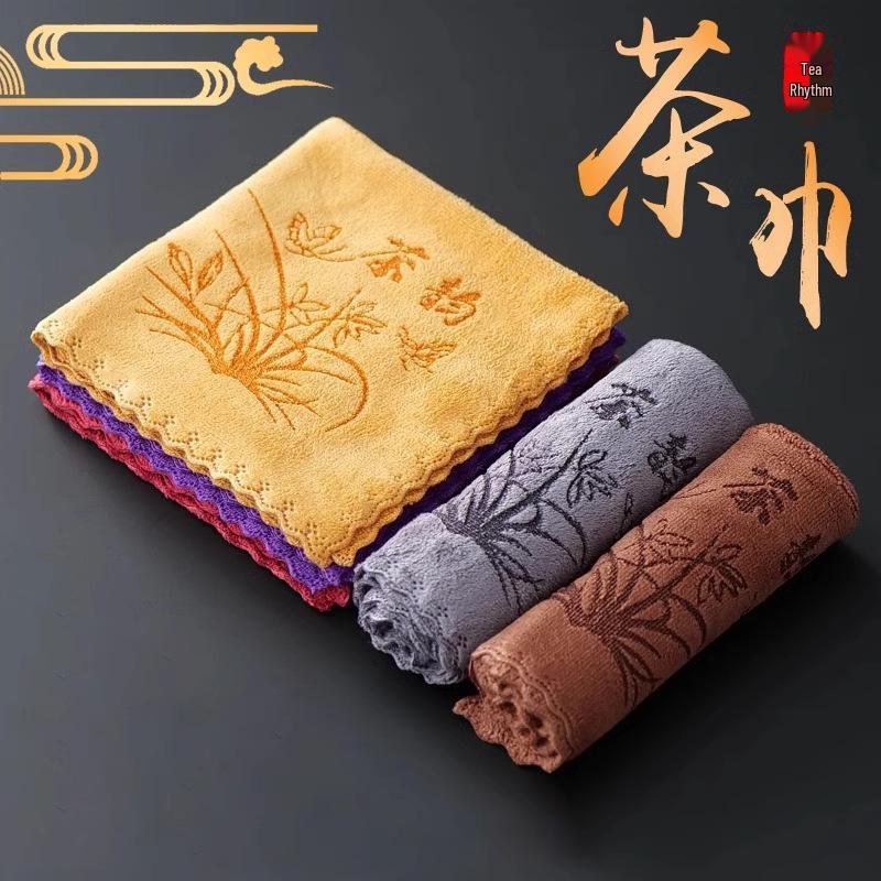 Kung Fu Absorbent High-end Tea Towel – Thick, Zen-Inspired Cloth for Tea Table Mat and Tray Accessories