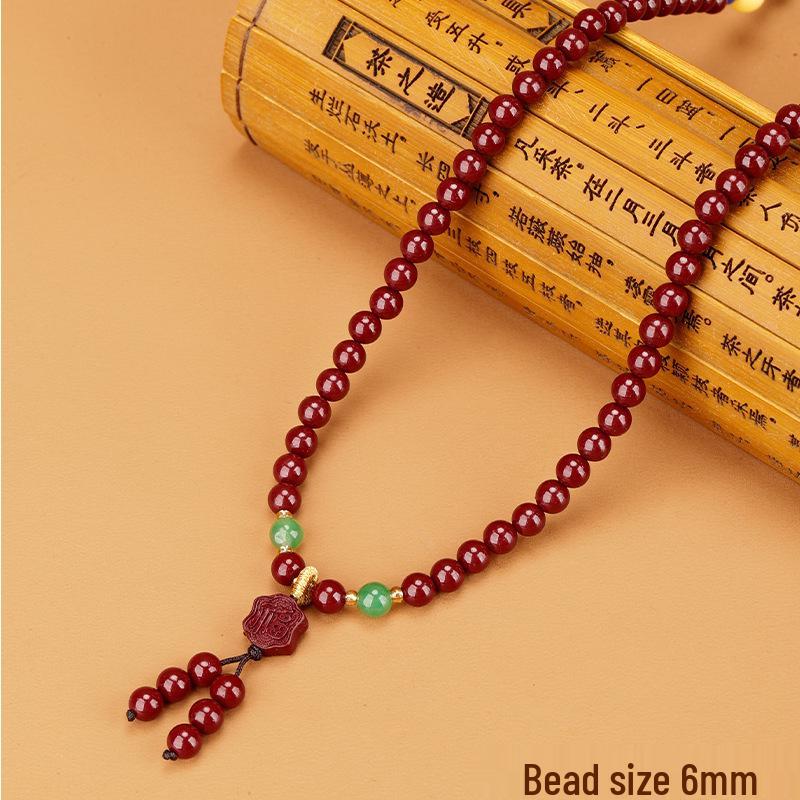 Natural Purple Gold Sand Cinnabar Unisex Multi-Circle Bracelet - Year of Birth Gift