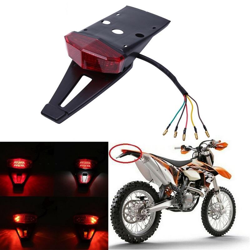 Motorcycle ATV LED Rear Fender Taillight Tail Brake Stop Indicator Signal Lamp Turn Signal Light Enduro for Bobber Dirt Bike Kit