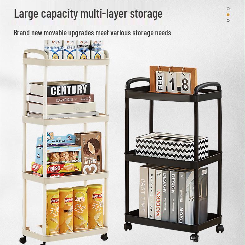 Compact Multi-Purpose Storage Rack for Kitchen & Bathroom Essentials 3-tier Basic with Casters