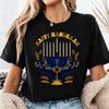 Happy Hanukkah Shirt Cute Hanukkah Tshirt Jewish Holiday Unisex Women Casual Fashion Tshirt Candelabrum Graphic Printed Tee Tops