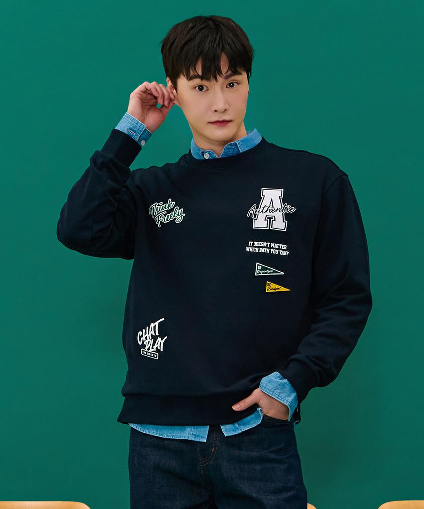 CHASECULT Unisex Kitsch Artwork Sweatshirt - Navy