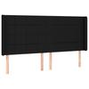 Vidaxl Bed Headboard with LED, Black, 163X16X118/128 Cm, Fabric