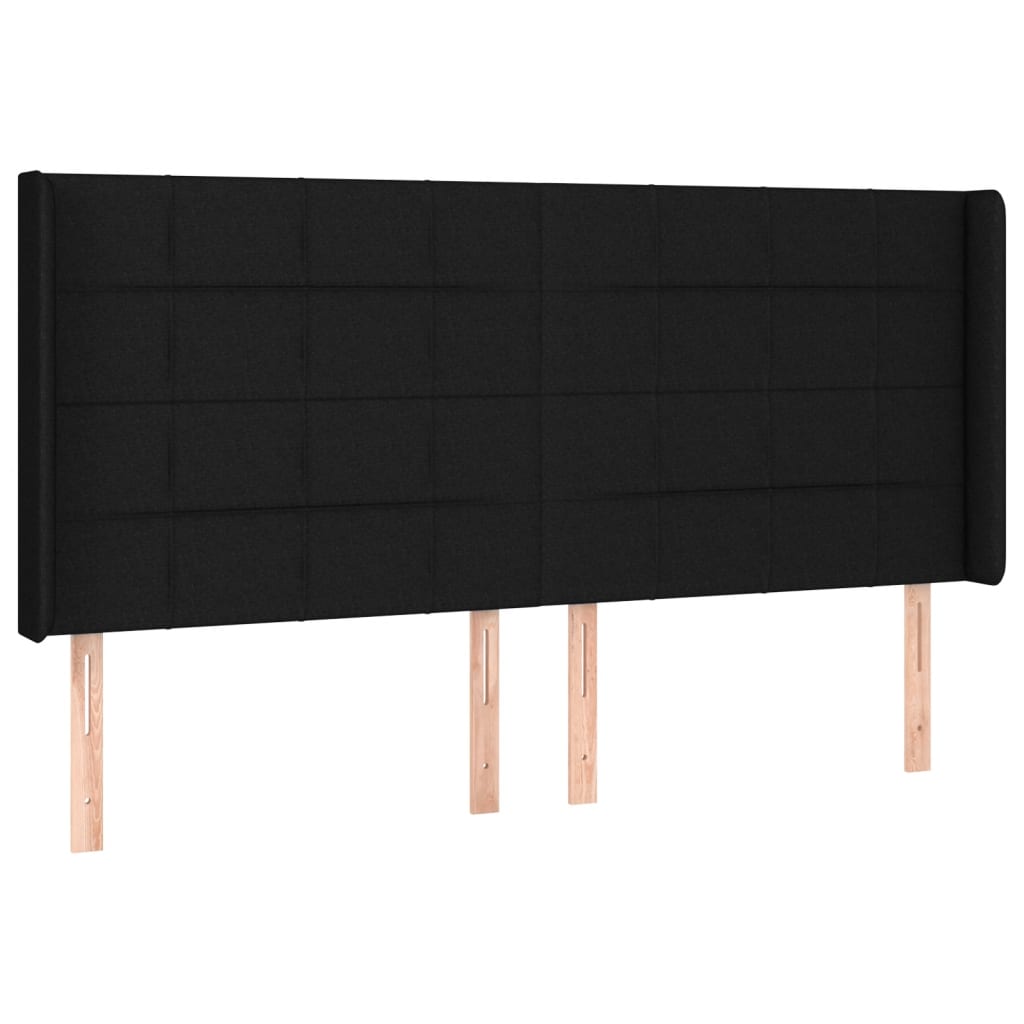 Vidaxl Bed Headboard with LED, Black, 163X16X118/128 Cm, Fabric