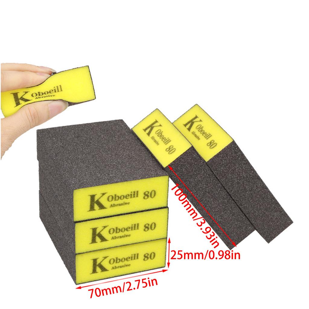 Reusable 4 Side Sanding Block 6Pcs Multiple Surfaces Grit Sander Sponge for Wood Polish Rust Removal Crafting