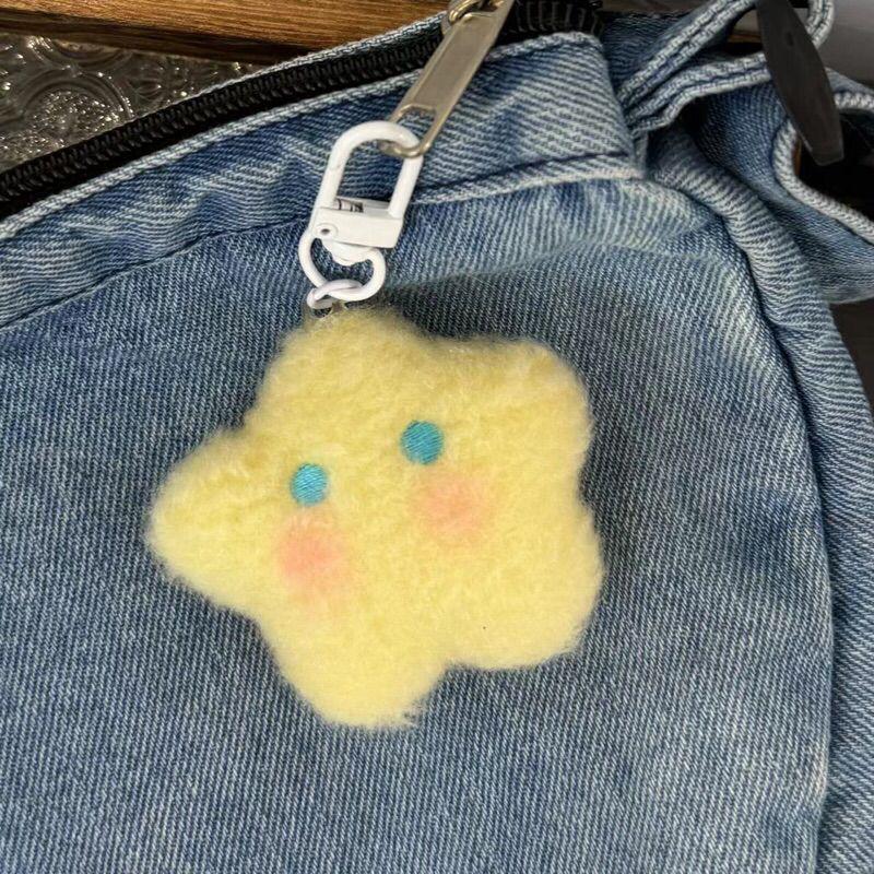

Blue Eyes Star Moon Keychain - Cute Blush Plush Pendant Gift