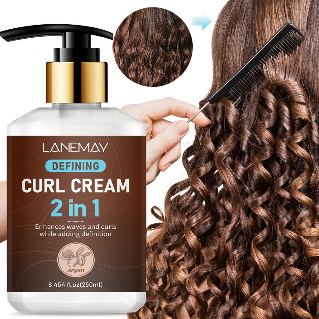 Defining Curl Cream-Define Curls, Controls Frizz, Moisturizing For Hair-Enhance Waves And Curls Hair, 250ml