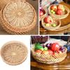 Vintage Rattan Willow Wicker Fruit Bowl Handmade Home Decor Dried Fruit Tray Bread Basket Snacks Sundries Basket