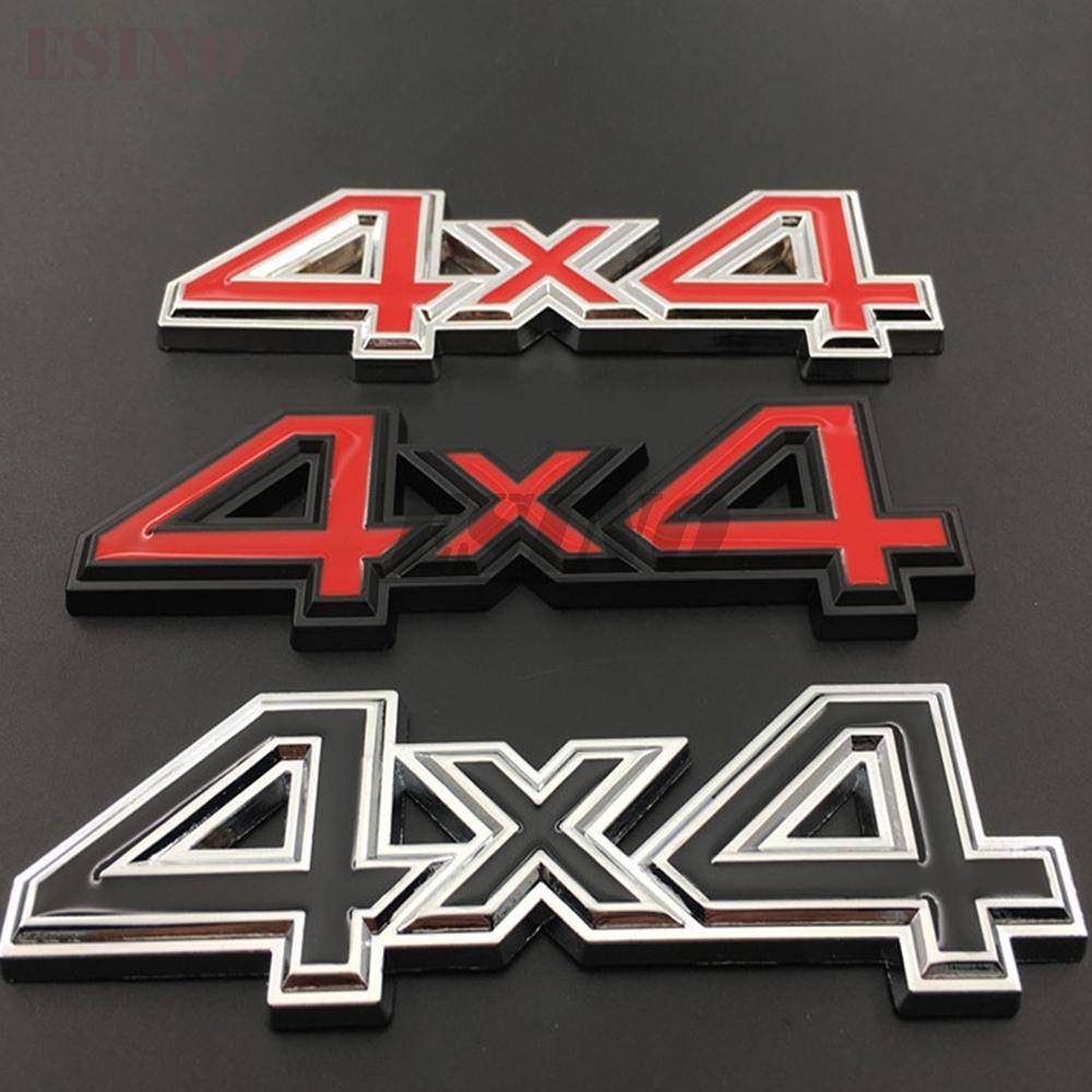 3D 4 x 4 4WD 4 Wheel Drive Offroad Car Metal Alloy Trunk Adhesive Badge Body Tailgate Displaceme Emblem