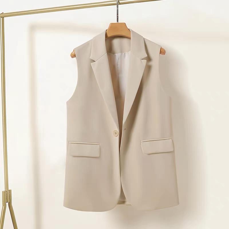 Obleková vesta Dámské svrchní oblečení Módní jaro a podzim Nové volné desigové rozdělené oblečení