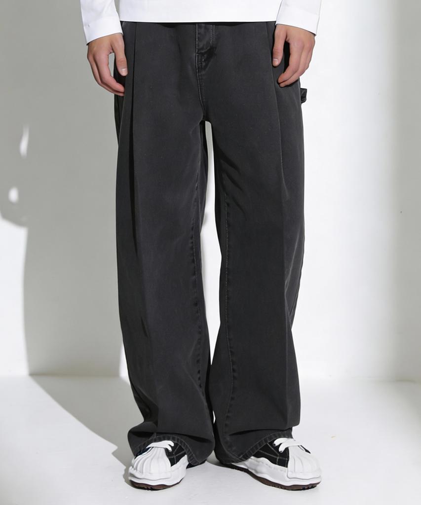 Deoseutoli Pigment Wide Cotton Pants (Charcoal)